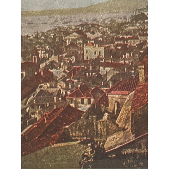 Atq Stereoscope Photo Card Hand Colored B&W World Series No 117 Gibraltar SEE - Picture 1 of 5
